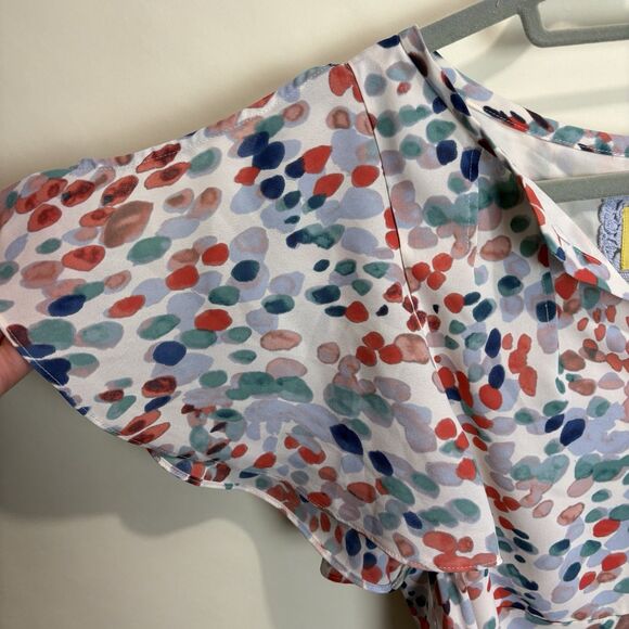 Maeve Anthropologie Flutter Sleeve Water Color Polka Dot Dress Womens Size XS - Picture 7 of 15